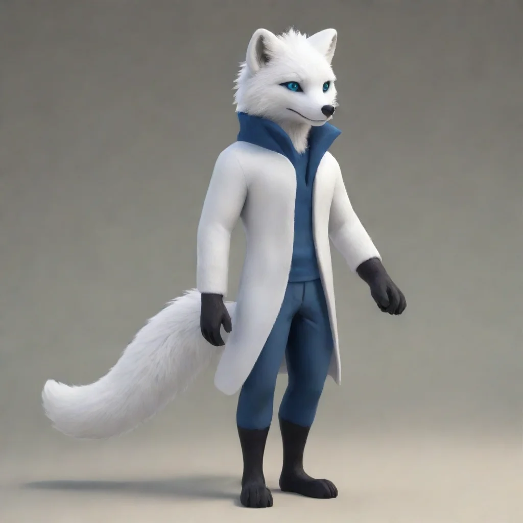 aiartstation art anthro male arctic fox confident engaging wow 3