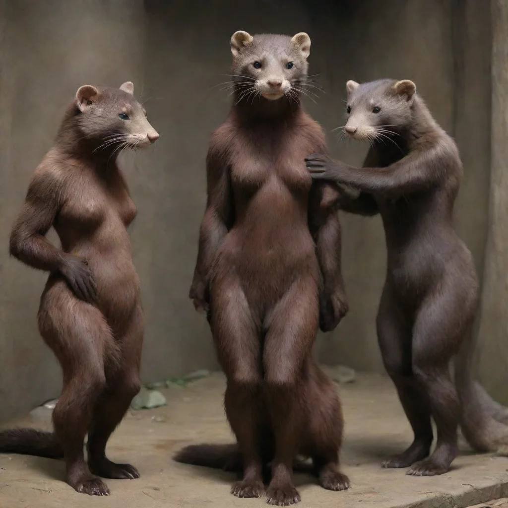 aiartstation art anthro minks taking a human captive confident engaging wow 3