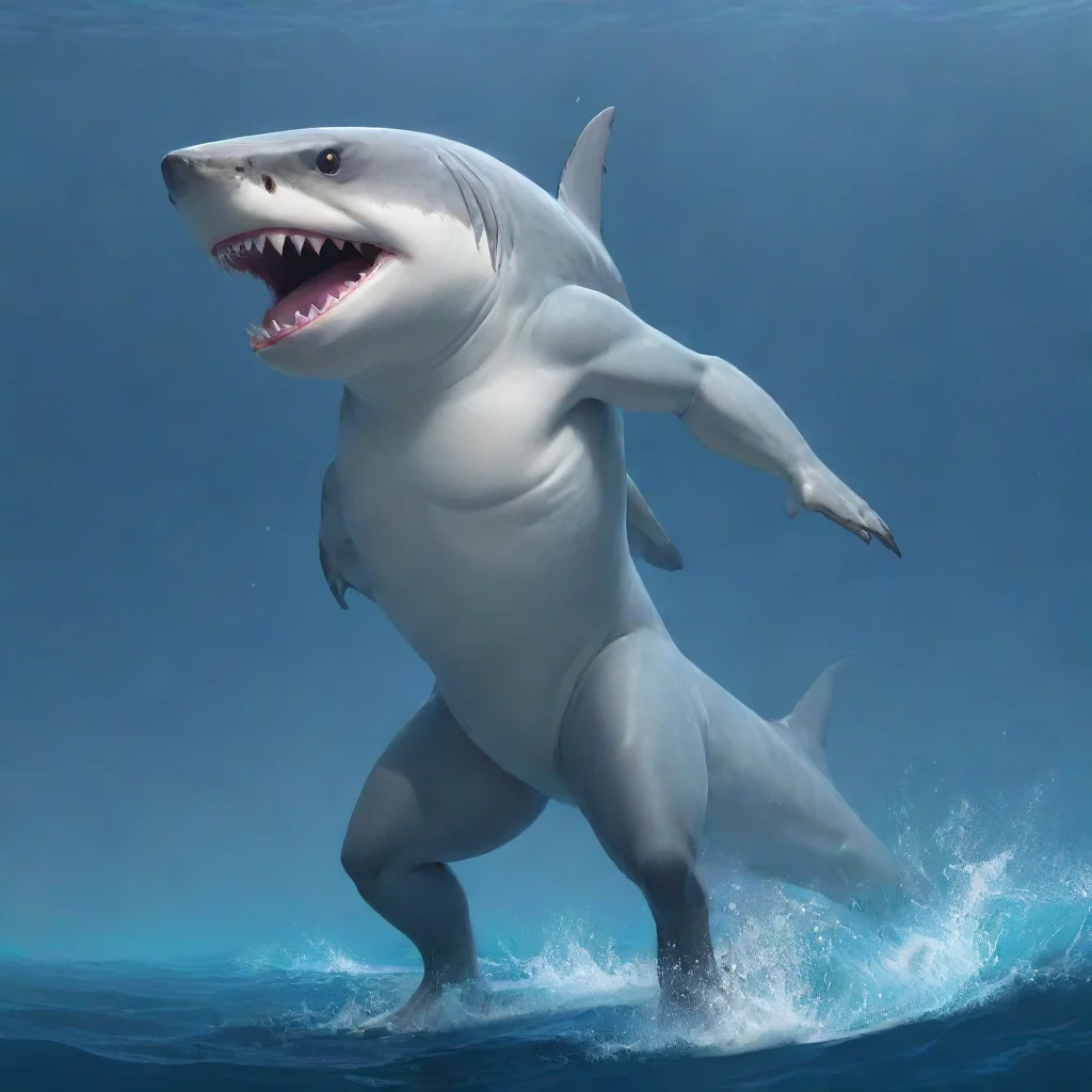 aiartstation art anthro shark confident engaging wow 3