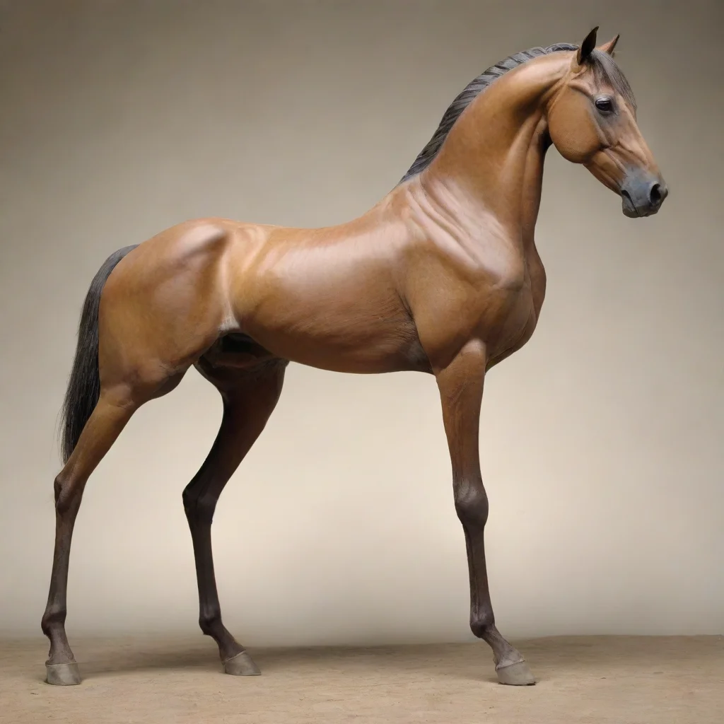 aiartstation art anthropomorph horse two legs two arms confident engaging wow 3