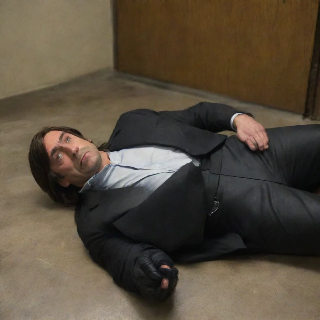 aiartstation art anton chigurh laying down confident engaging wow 3
