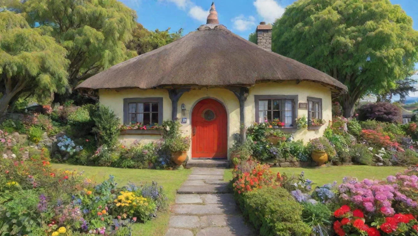 aiartstation art artistic cottage in the countryside new zealand colorful town wonderland adorable detail ghibli bright colorful confident engaging wow 3 widescreen