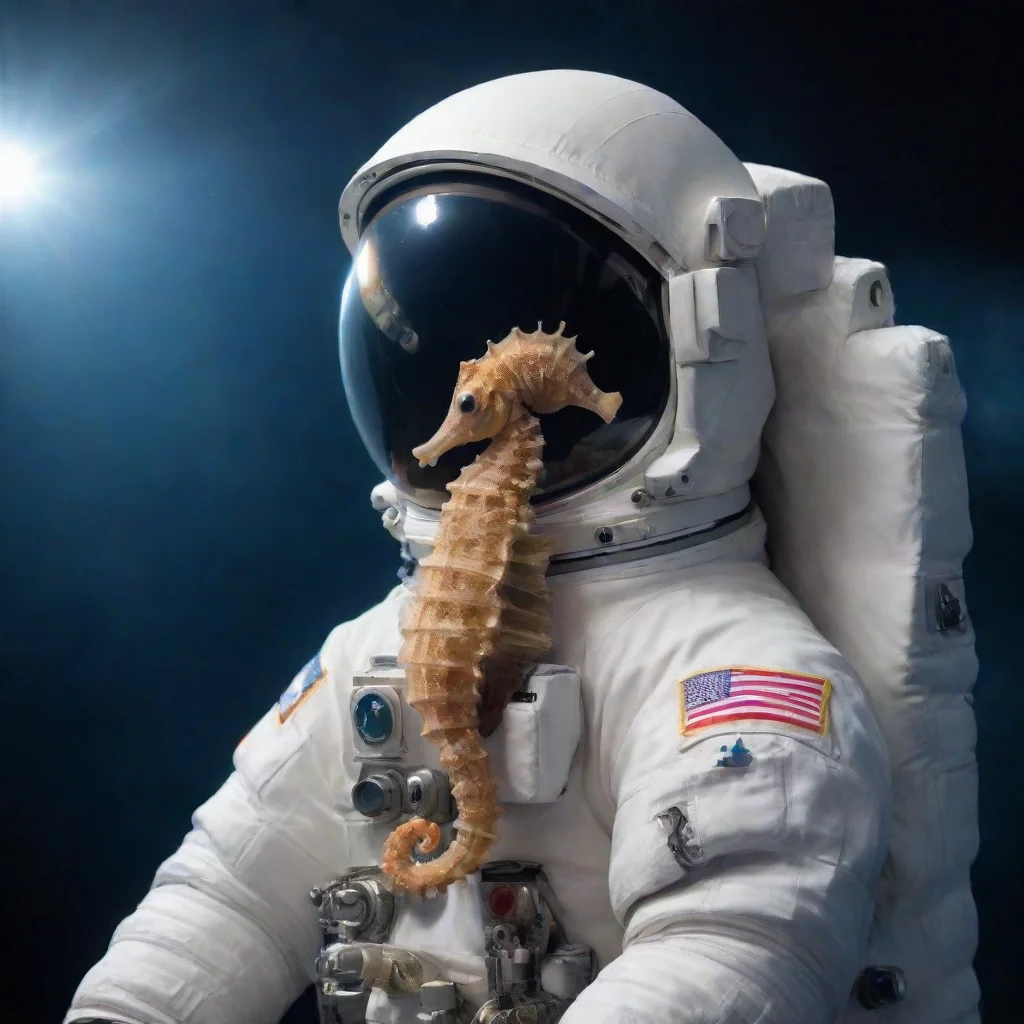 aiartstation art astronaut seahorse confident engaging wow 3