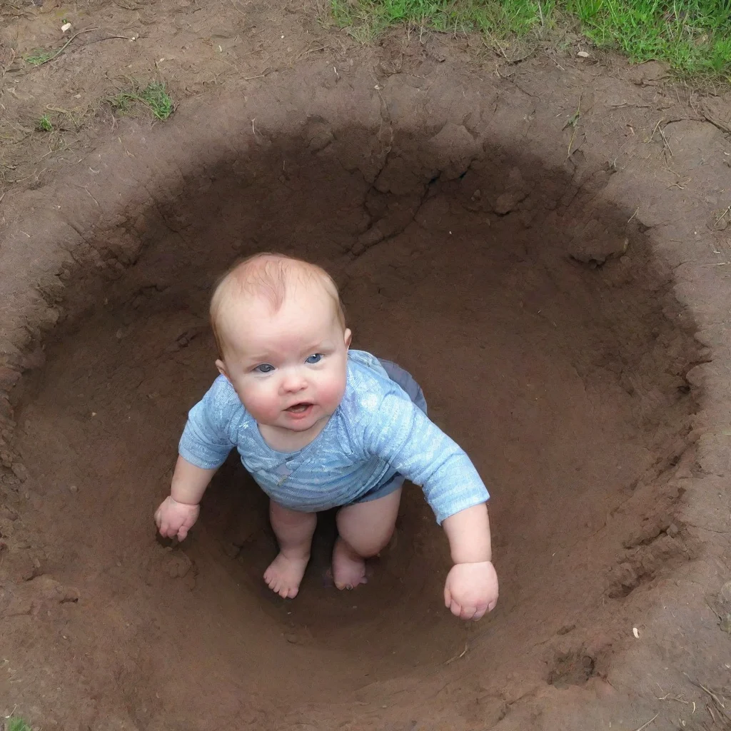 aiartstation art baby falls down a hole confident engaging wow 3