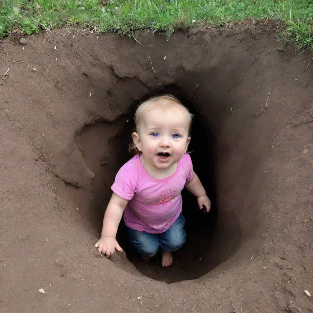artstation art baby girl falls down a deep hole confident engaging wow 3