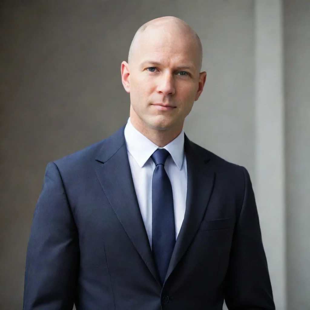artstation art bald business man in suit confident engaging wow 3
