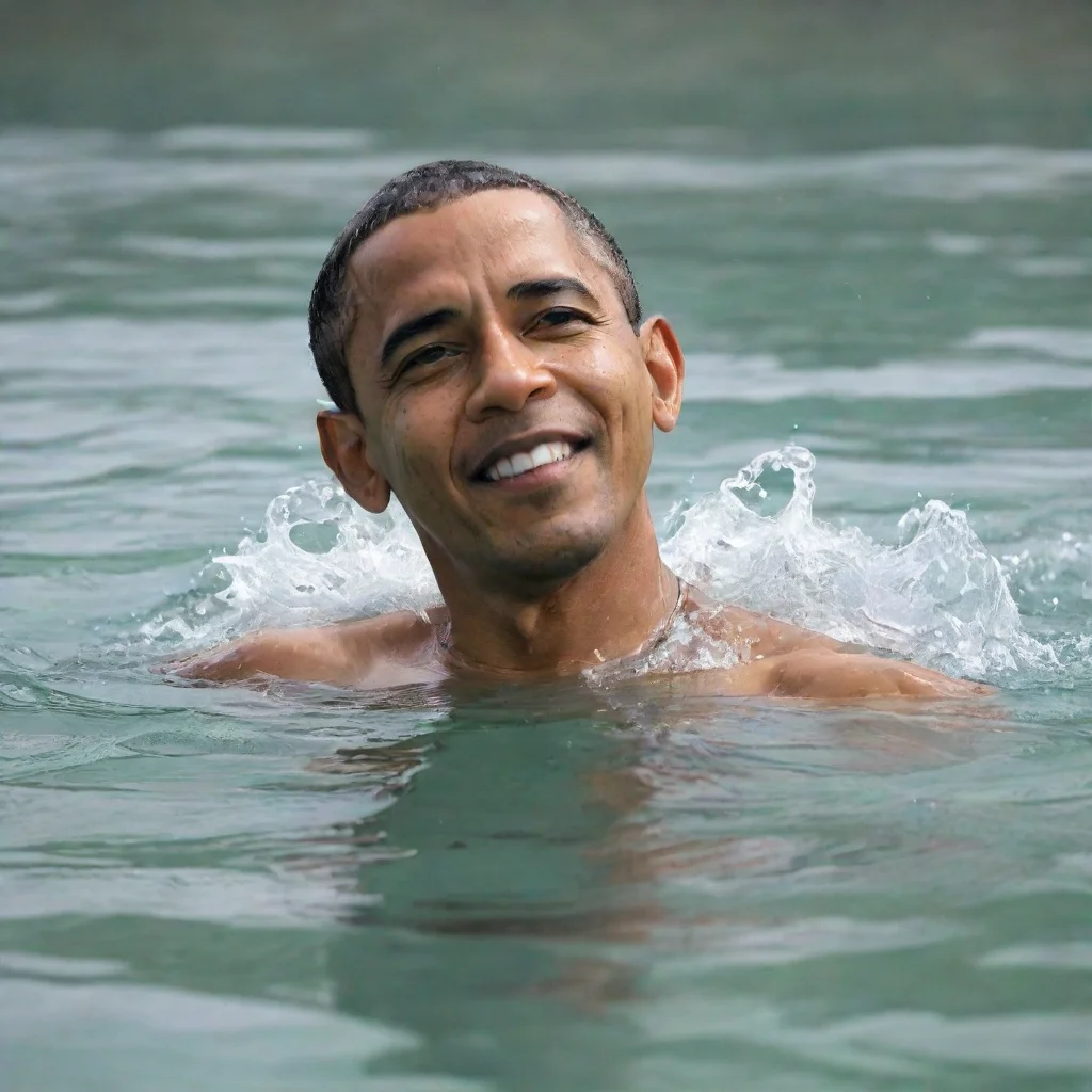 aiartstation art barack obama swimming confident engaging wow 3