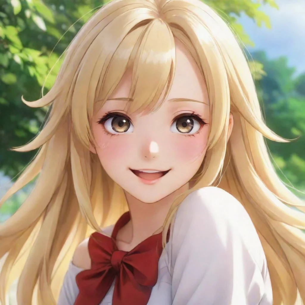 artstation art beautiful blonde anime girl happy confident engaging wow 3