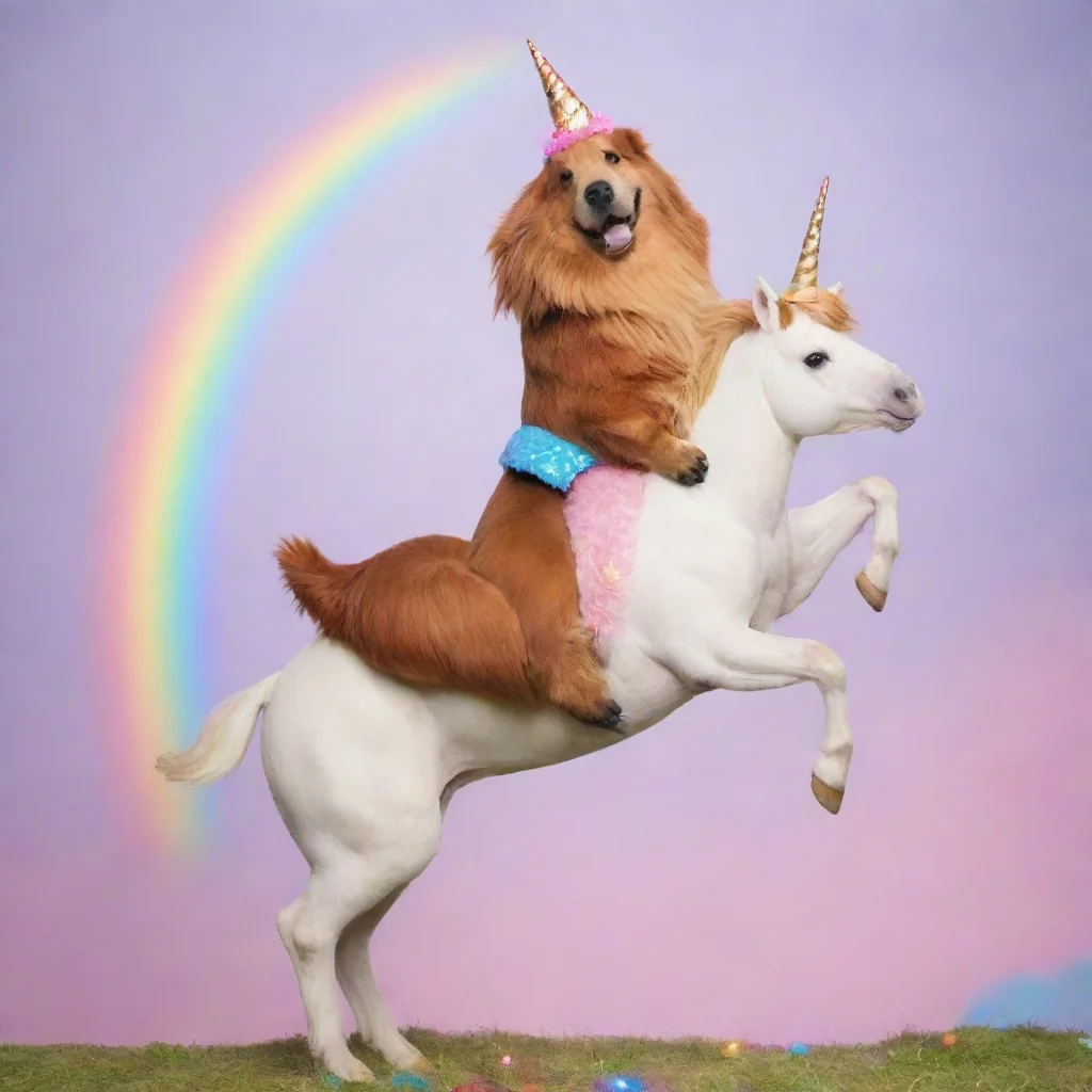 aiartstation art beaver and sousagedog on a unicorn confident engaging wow 3