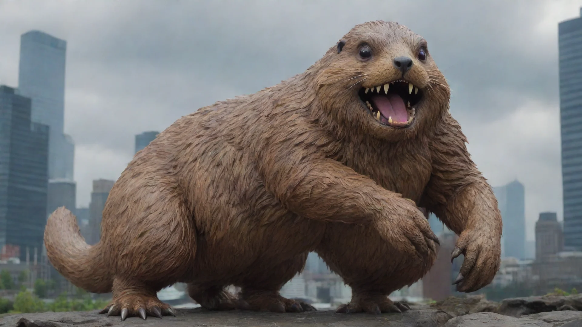 artstation art beaver kaiju confident engaging wow 3 wide