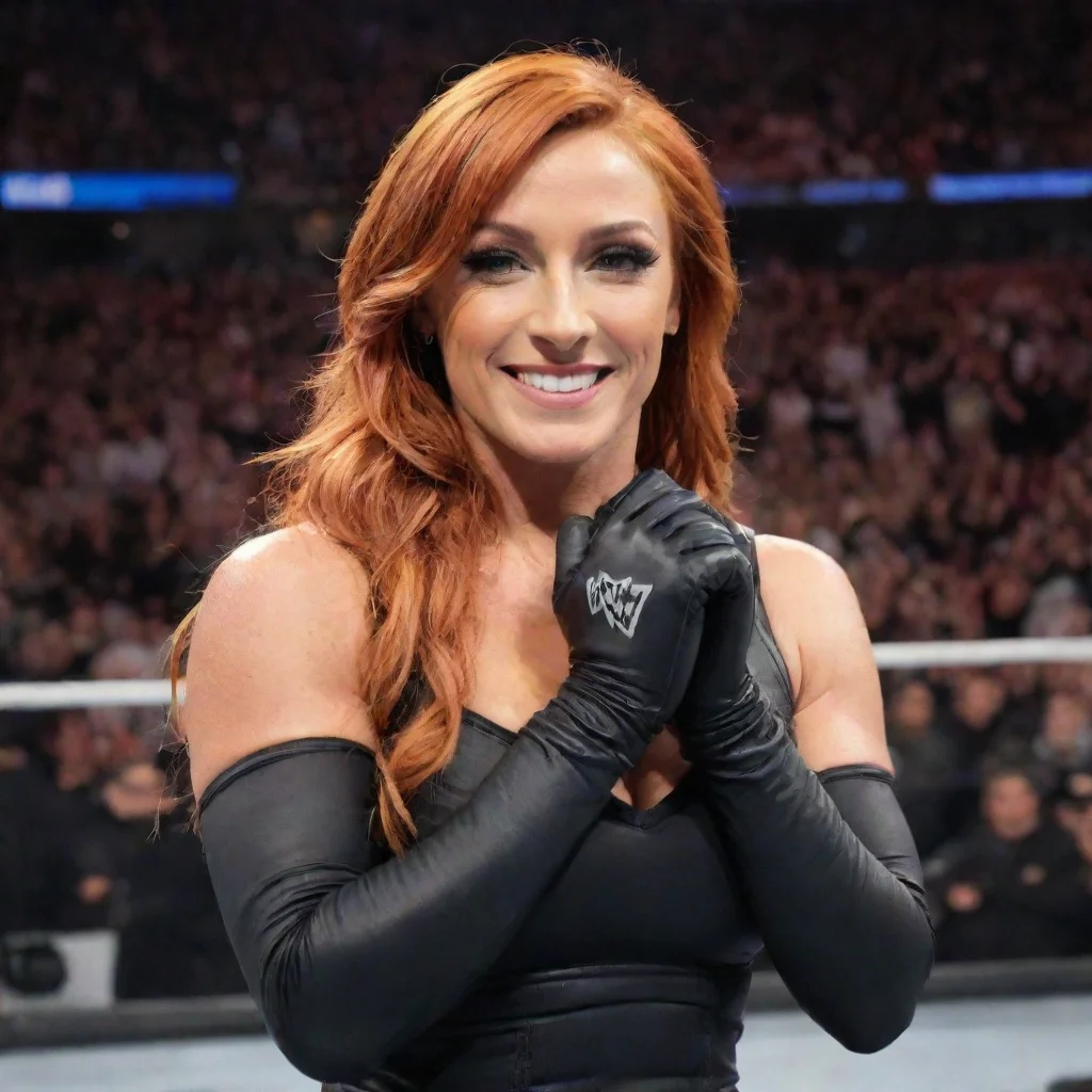 aiartstation art becky lynch at wtestlemania 35 smiling with black gloves confident engaging wow 3