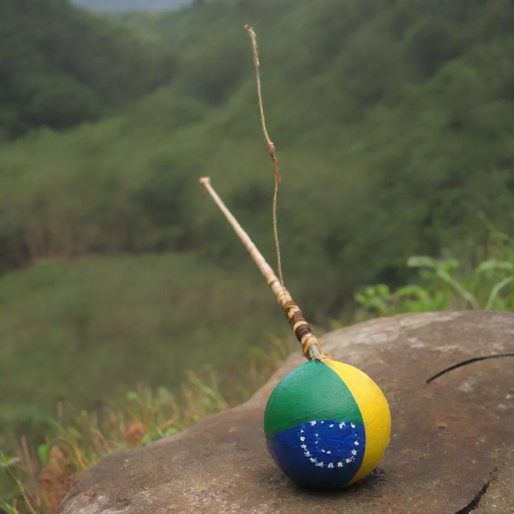 aiartstation art berimbau with brazilian flag colours in caporeira atmosphere confident engaging wow 3