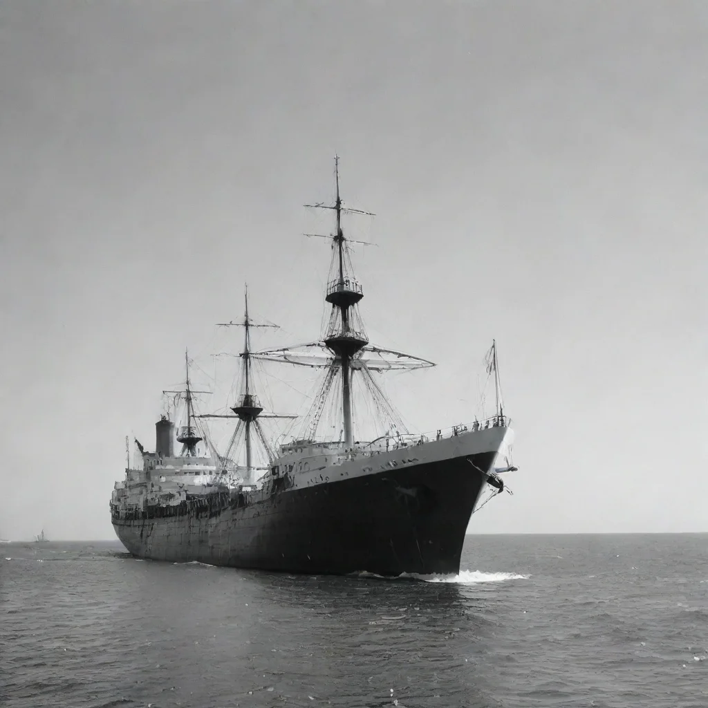 artstation art black and white image of a ship confident engaging wow 3