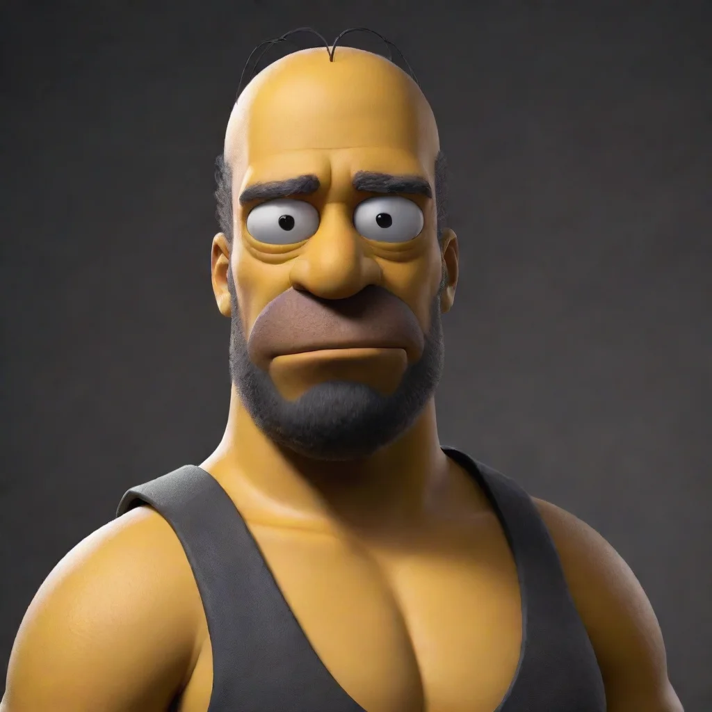 aiartstation art black homer simpson cartoon confident engaging wow 3
