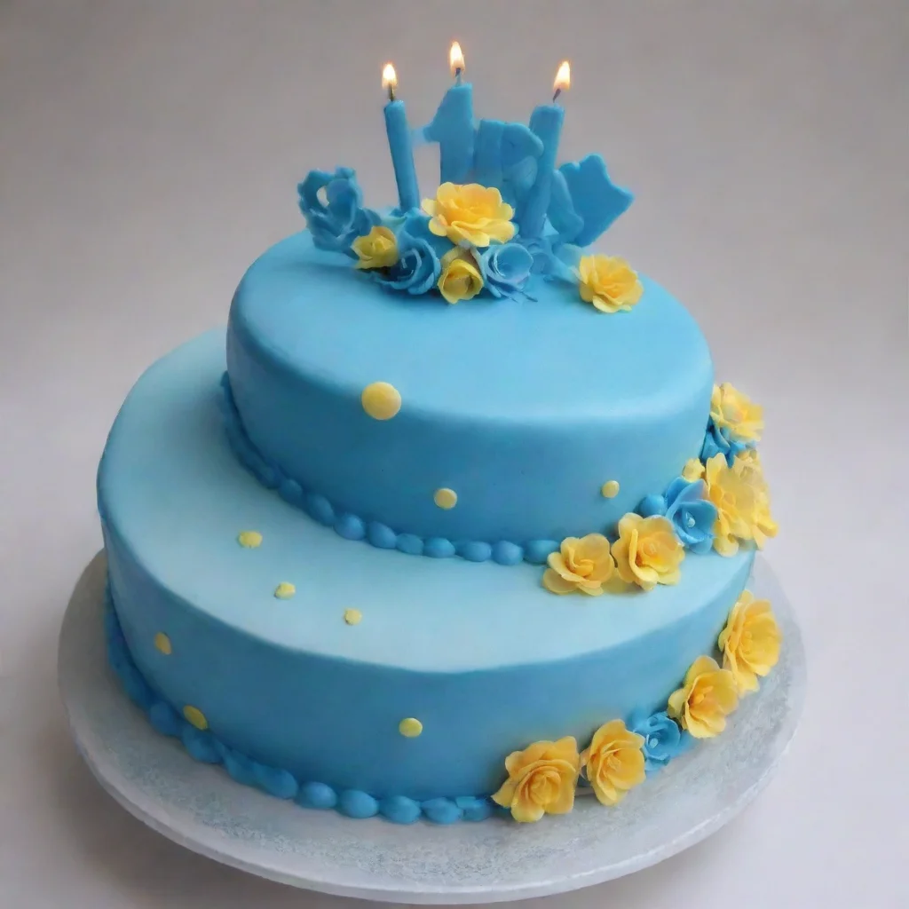 aiartstation art blue birthday cake confident engaging wow 3