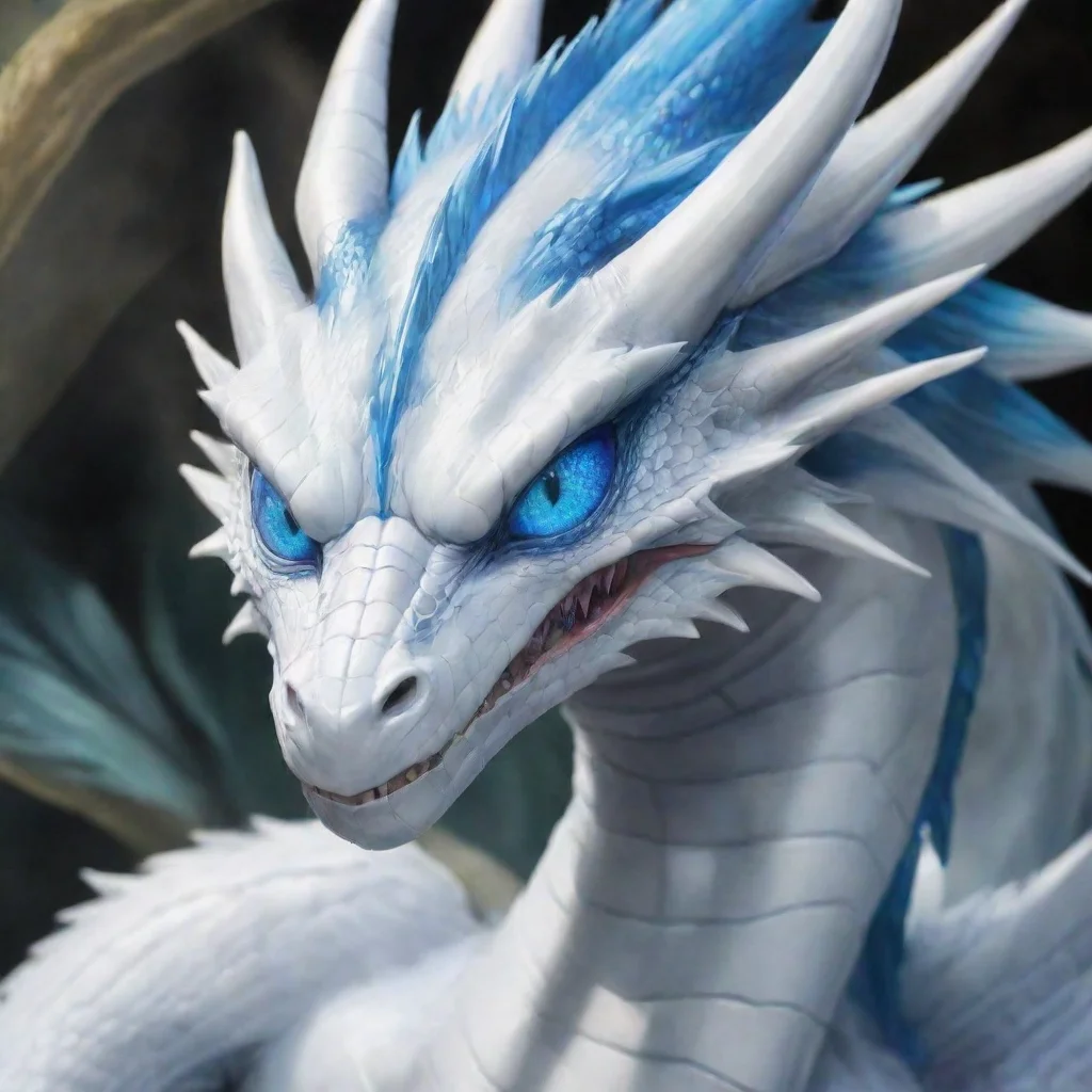 artstation art blue eyes white dragon confident engaging wow 3