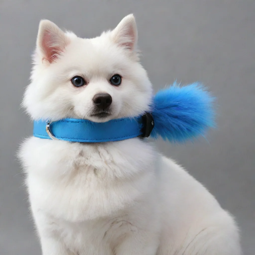 aiartstation art blue furred pet play collar confident engaging wow 3