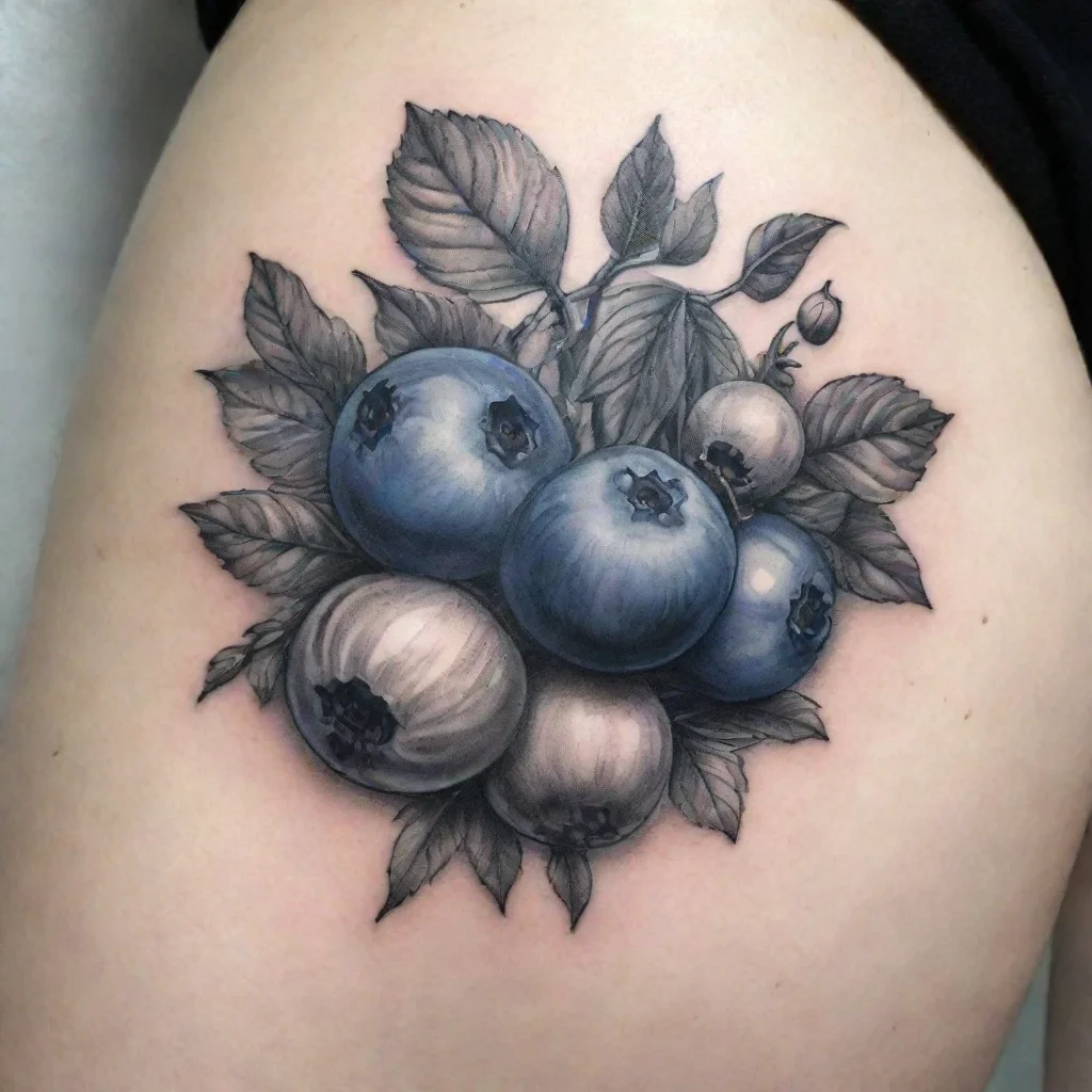 aiartstation art blueberry and gooseberry black and white fine line tattoo confident engaging wow 3