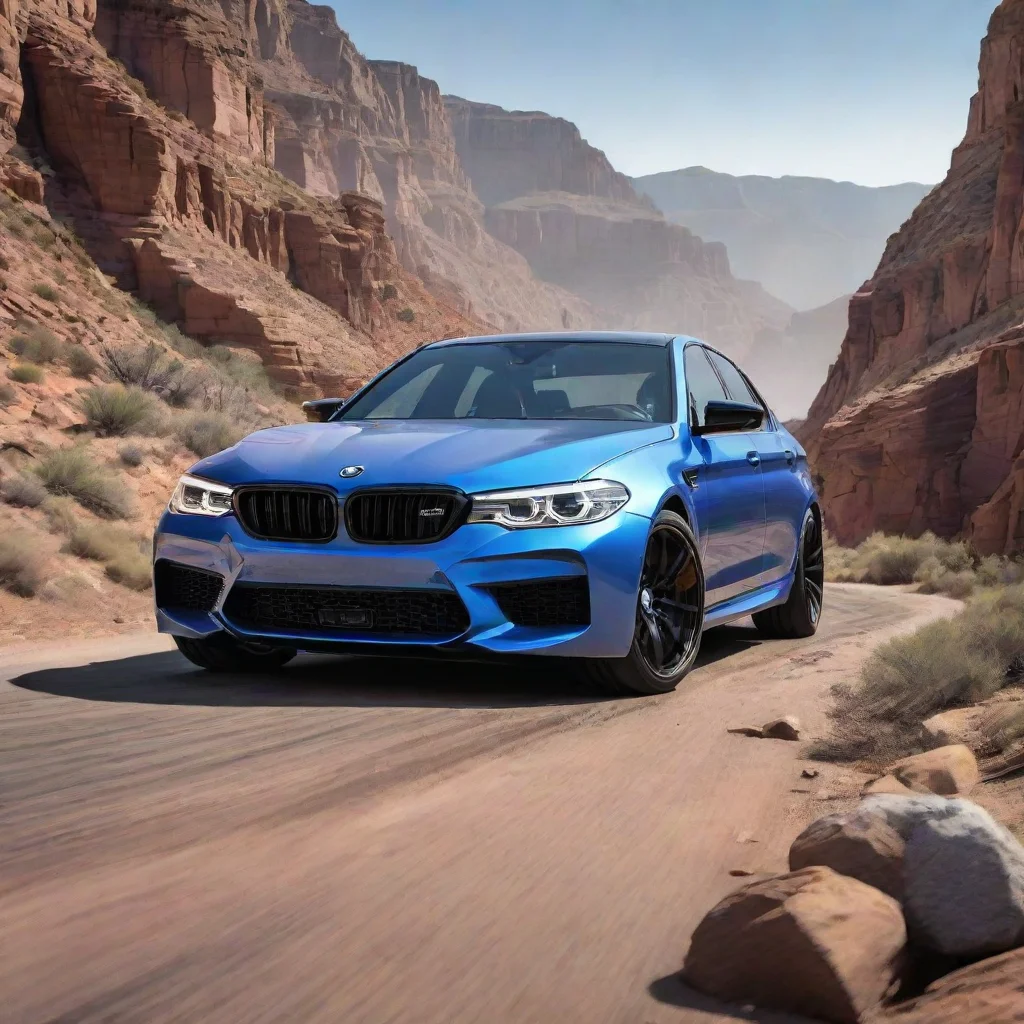 aiartstation art bmw m5 in deep canyons comic book style ar 916 confident engaging wow 3
