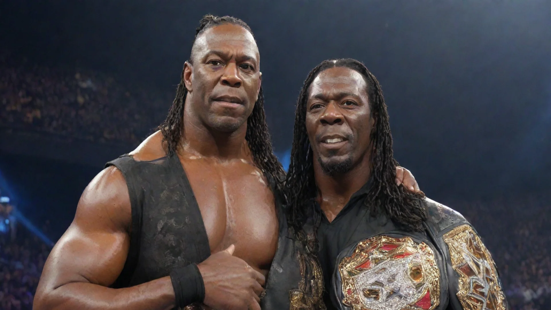 aiartstation art booker t holding wwe undisputed universal champion  confident engaging wow 3 wide