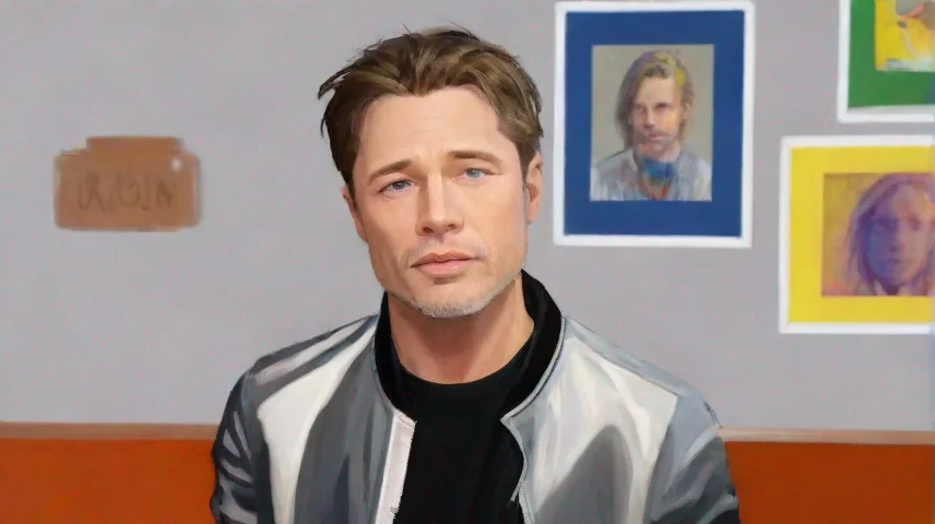 aiartstation art brad pitt person confident engaging wow 3