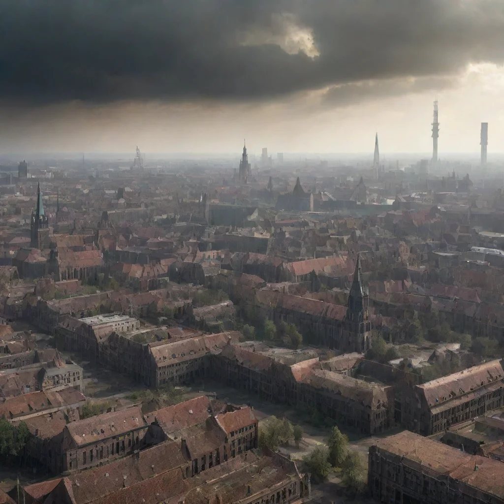 artstation art bremen skyline in the post apocalypse  confident engaging wow 3