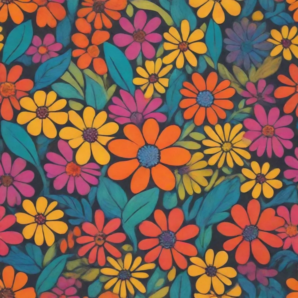 aiartstation art brightly colored graphic flowers in partrl cokors confident engaging wow 3