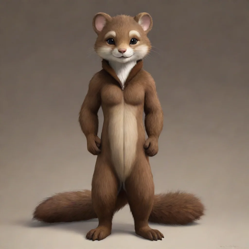 artstation art brown furred anthro mink confident engaging wow 3