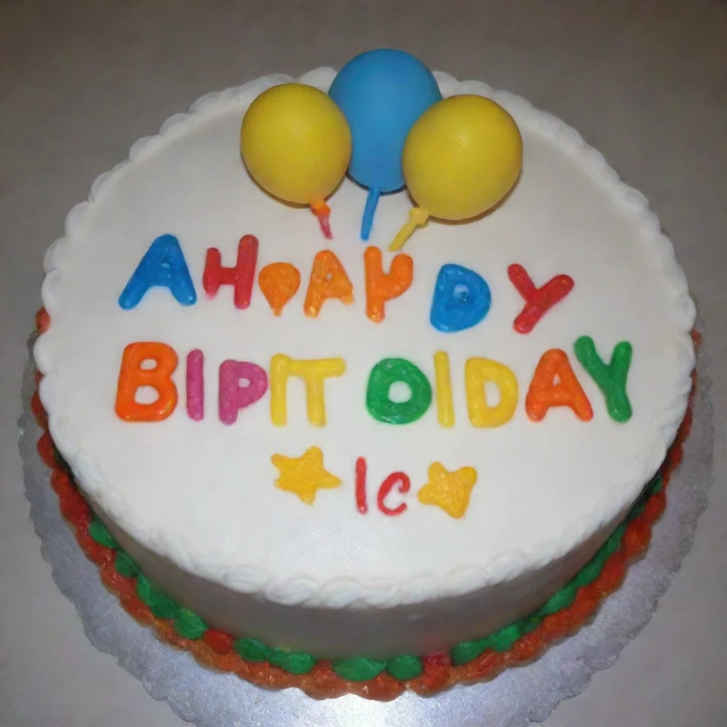 aiartstation art cake happy birthday kerlan write on it confident engaging wow 3