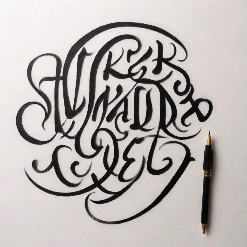 aiartstation art calligram calligraphy confident engaging wow 3