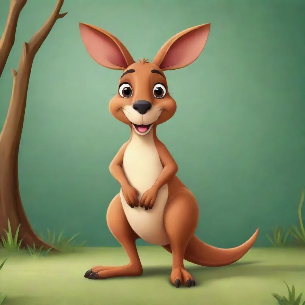 aiartstation art cartoon kangaroo confident engaging wow 3