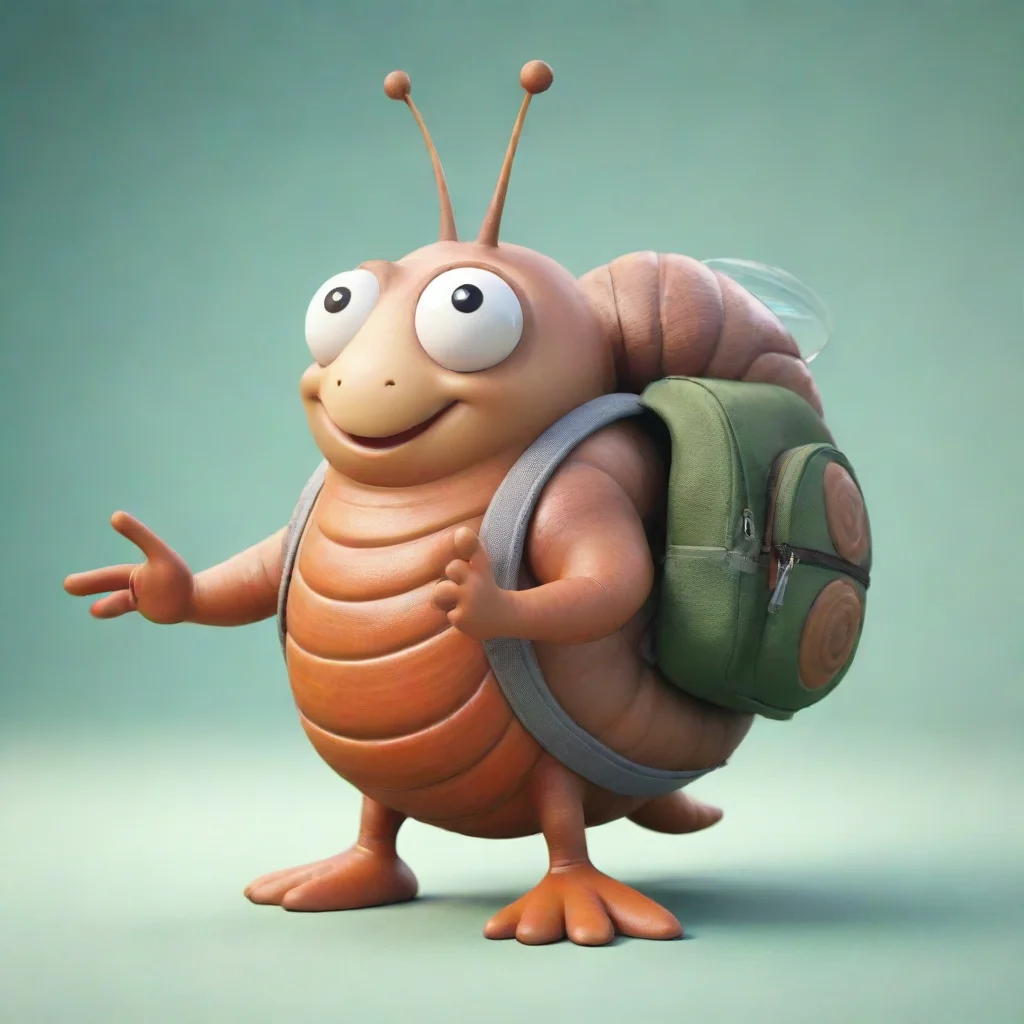 aiartstation art cartoon snail wearing a helicopter backpack confident engaging wow 3