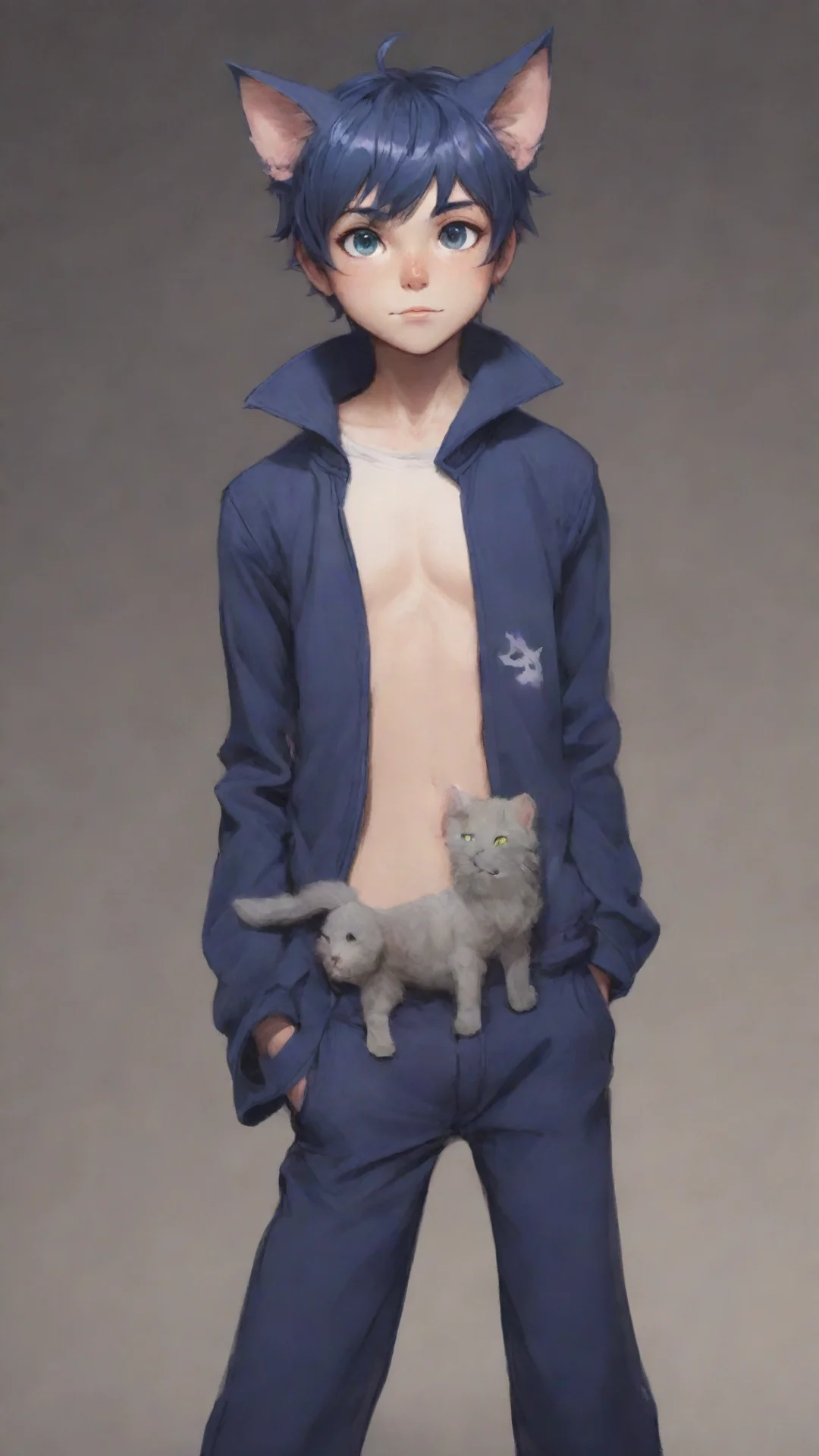 artstation art cat boy confident engaging wow 3 tall