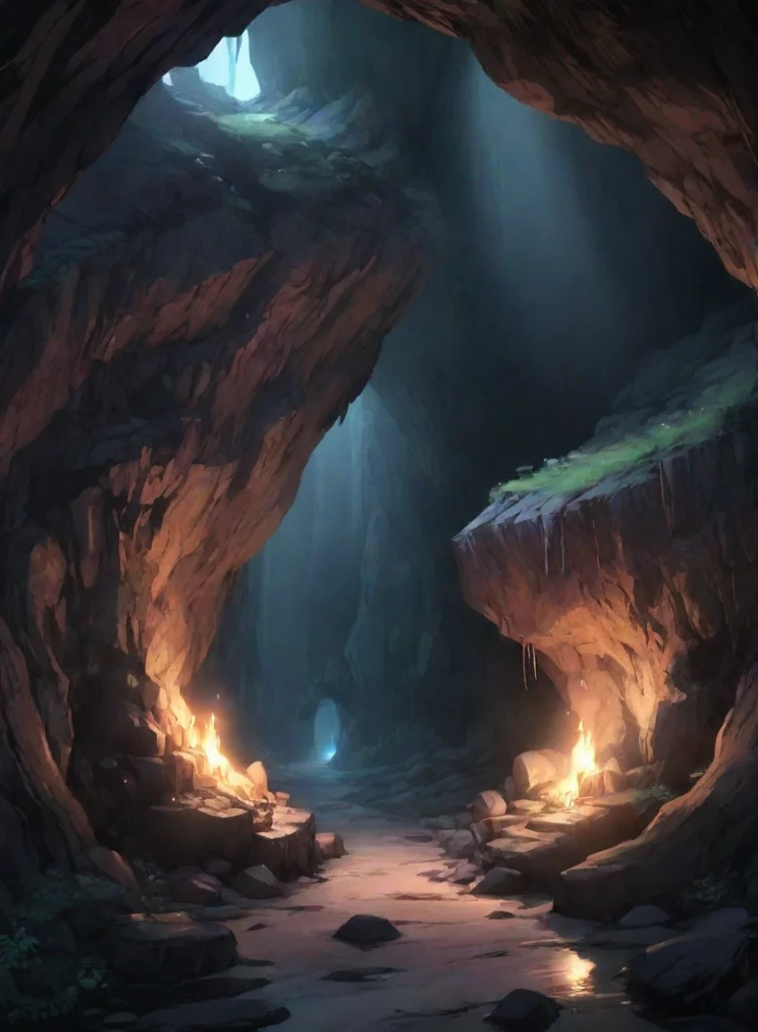 aiartstation art cave lit hd anime aesthetic detailed environment  confident engaging wow 3 portrait43