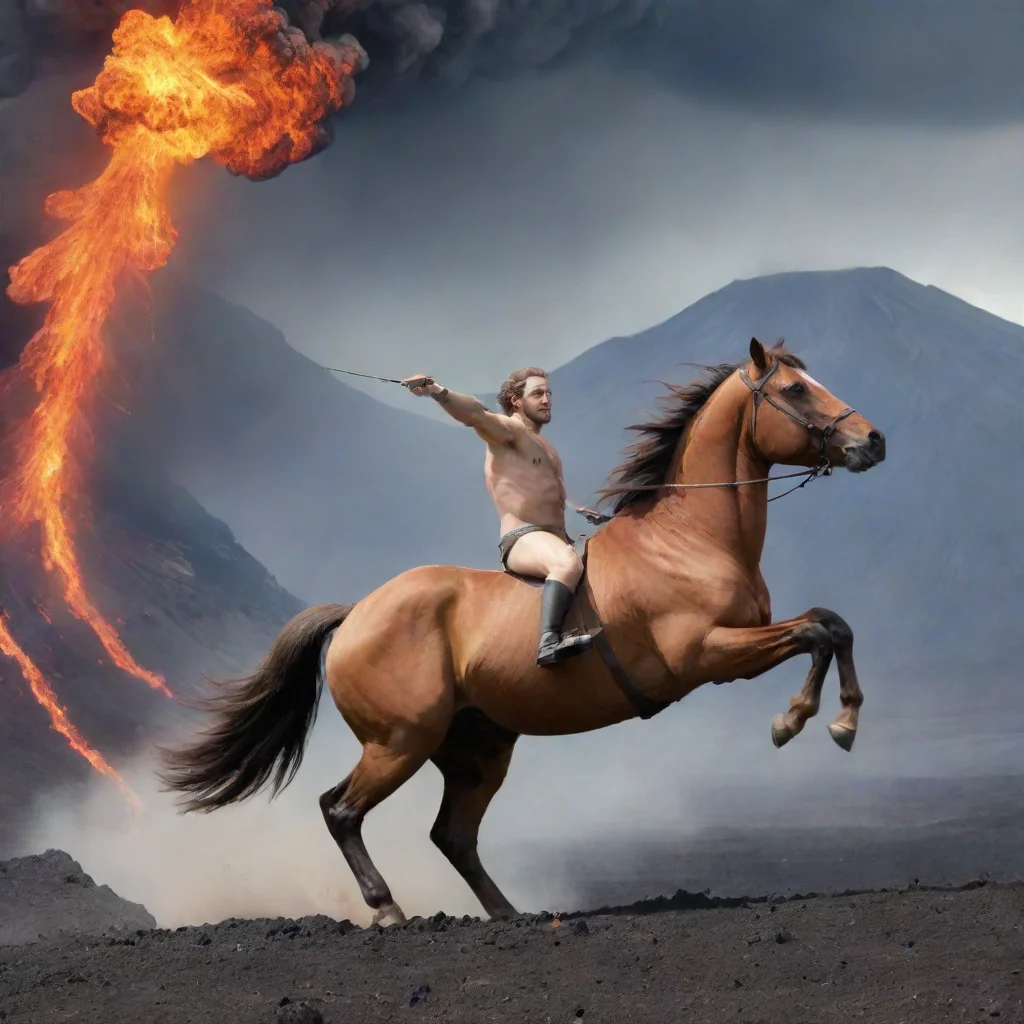 aiartstation art centaur throwing an arrow to a range rover with volcano background confident engaging wow 3