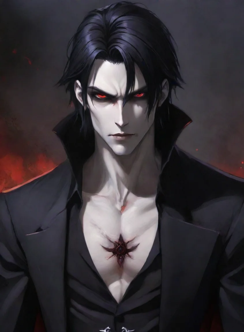 artstation art character attractive hd anime art vampire man  epic detailed confident engaging wow 3 portrait43