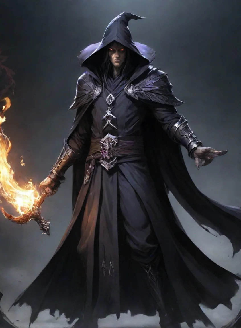 aiartstation art character evil dark wizard warrior hd anime art man  epic detailed confident engaging wow 3 portrait43