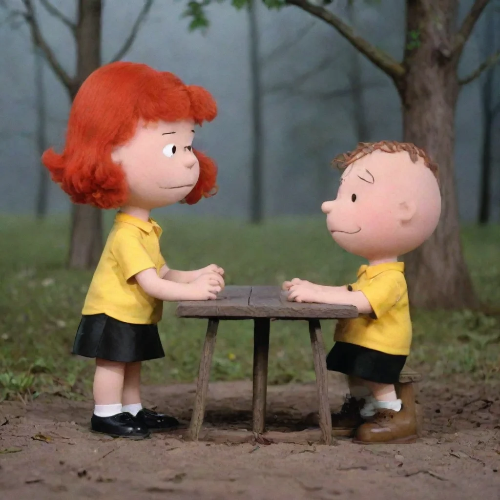 aiartstation art charlie brown dating with the little red haired girl confident engaging wow 3