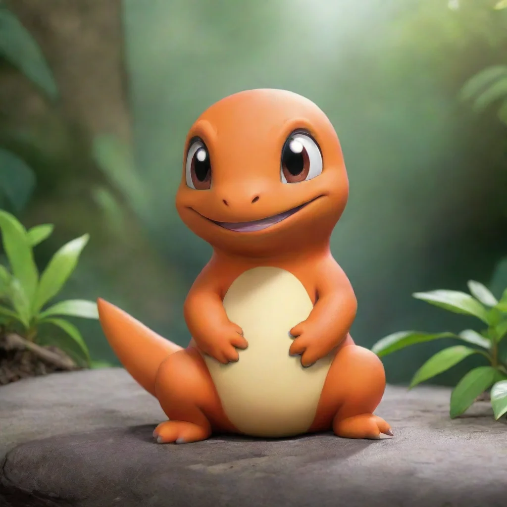 artstation art charmander sitting down confident engaging wow 3