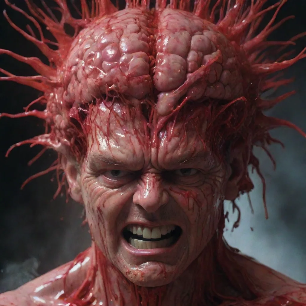 aiartstation art close up horror movie scanners head exploding with a splatter of red water brain matter insanely detailed and intricate  confident engaging wow 3