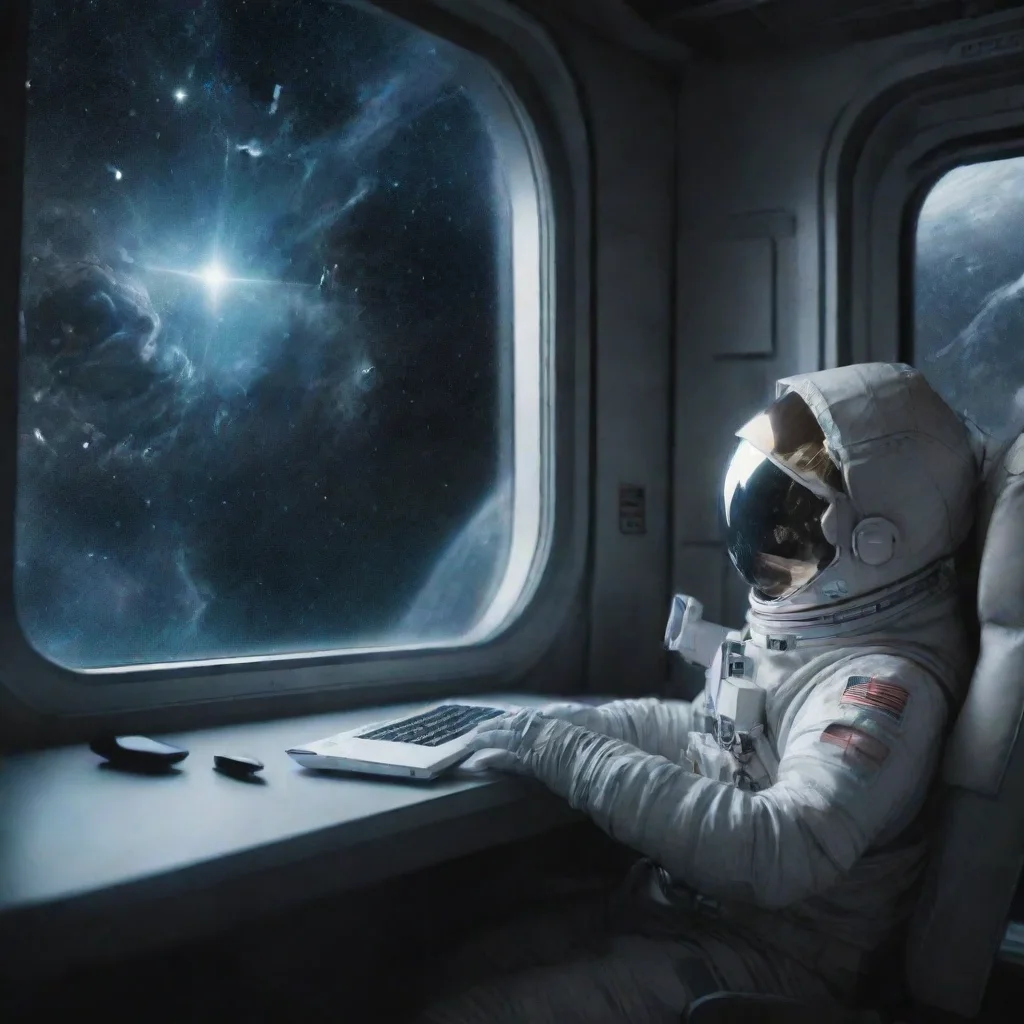 artstation art coding on laptop astronaught space station other galaxy in window aesthetic hd confident engaging wow 3