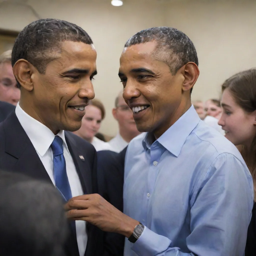 aiartstation art college student talking with barack obama confident engaging wow 3
