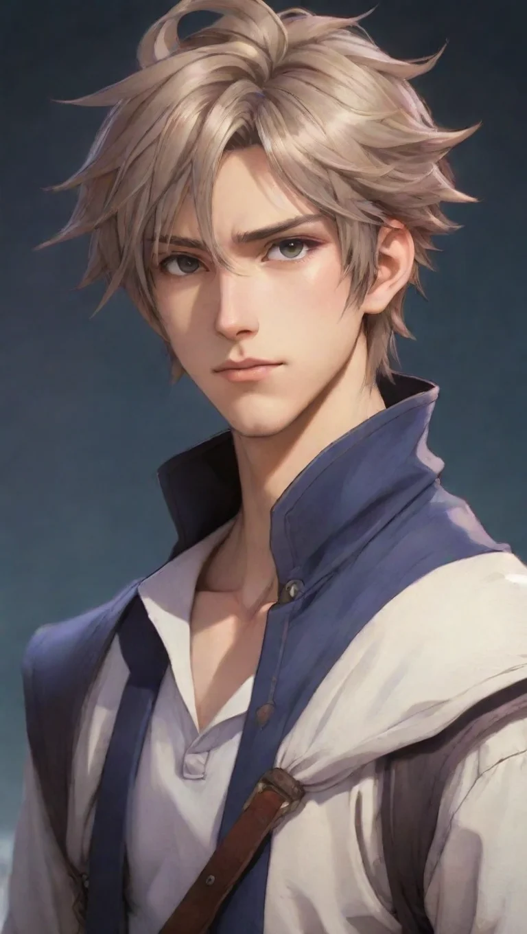 aiartstation art comic book anime style fantasy character final fantasy stylized anime aesthetic ghibli portrait male good looking confident engaging wow 3 tall