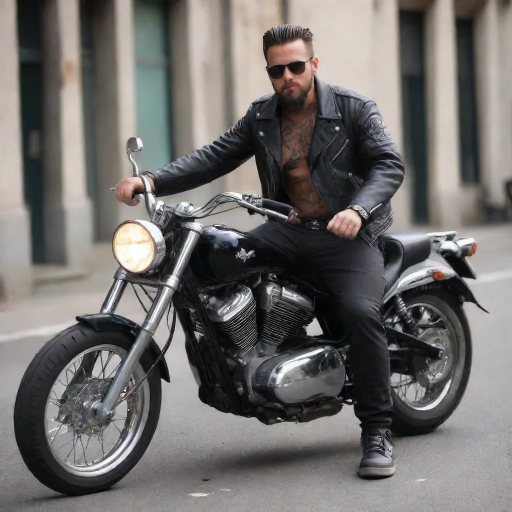 aiartstation art cool biker confident engaging wow 3