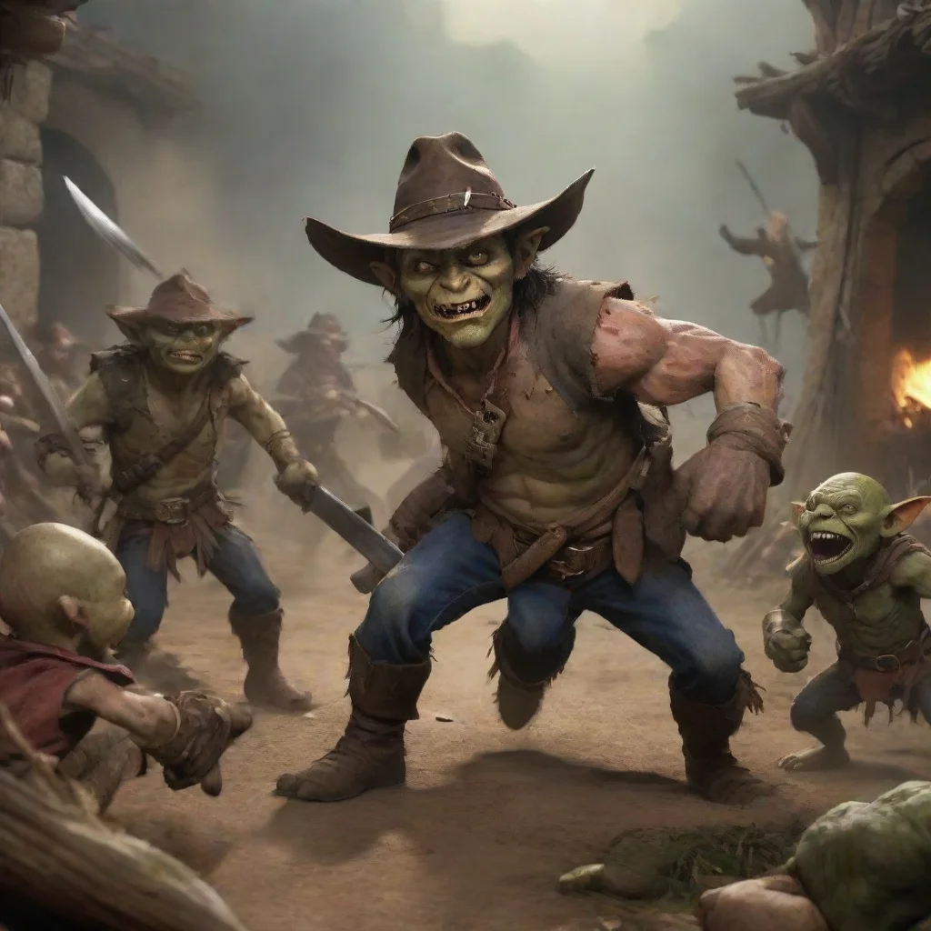 aiartstation art cowboys fighting against goblins hd confident engaging wow 3