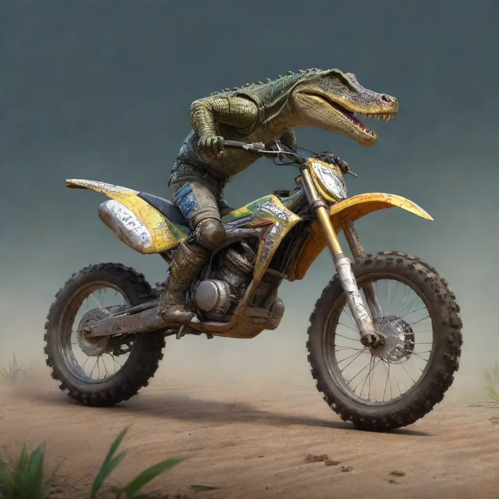 aiartstation art croc dirt bike confident engaging wow 3