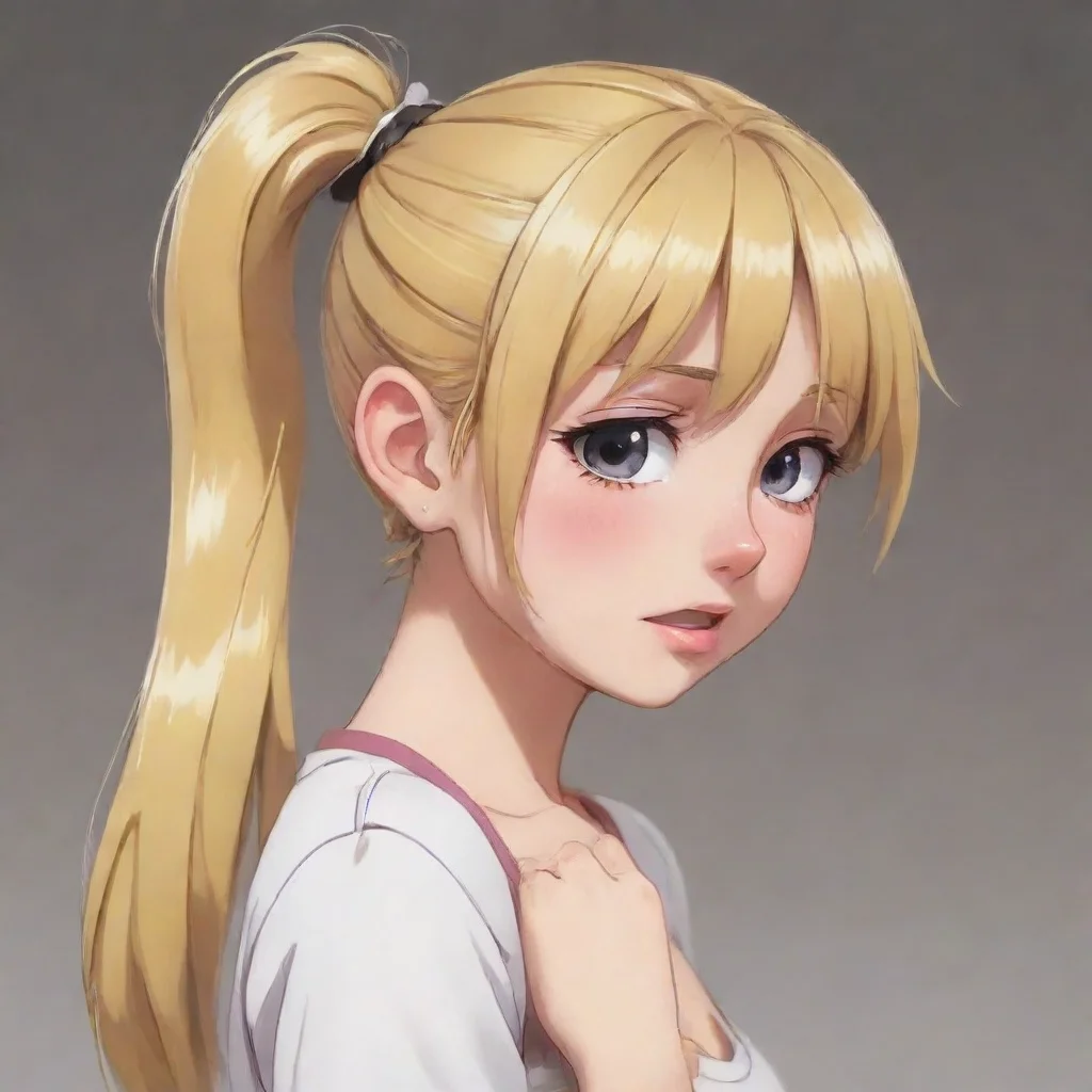 aiartstation art crying blonde anime girl with a ponytail confident engaging wow 3