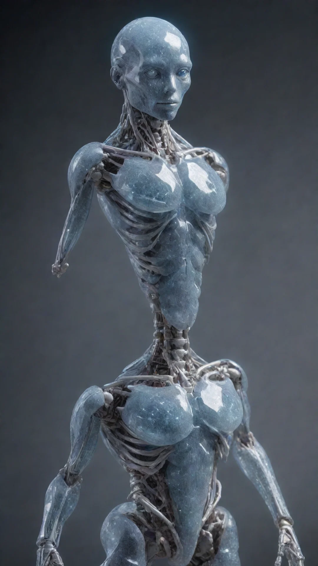 aiartstation art crystalline silicon based humanoid species confident engaging wow 3 tall