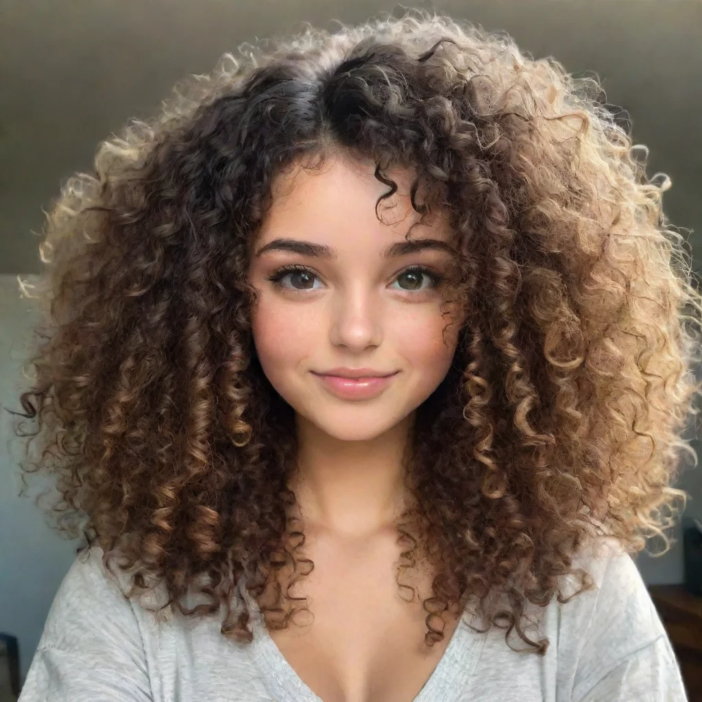 aiartstation art curly hair girl confident engaging wow 3