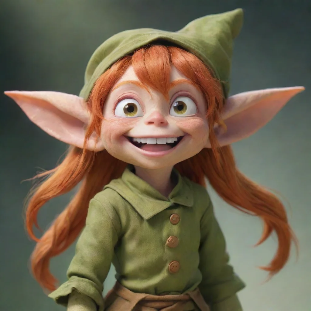 aiartstation art cute anime ginger goblin happy confident engaging wow 3